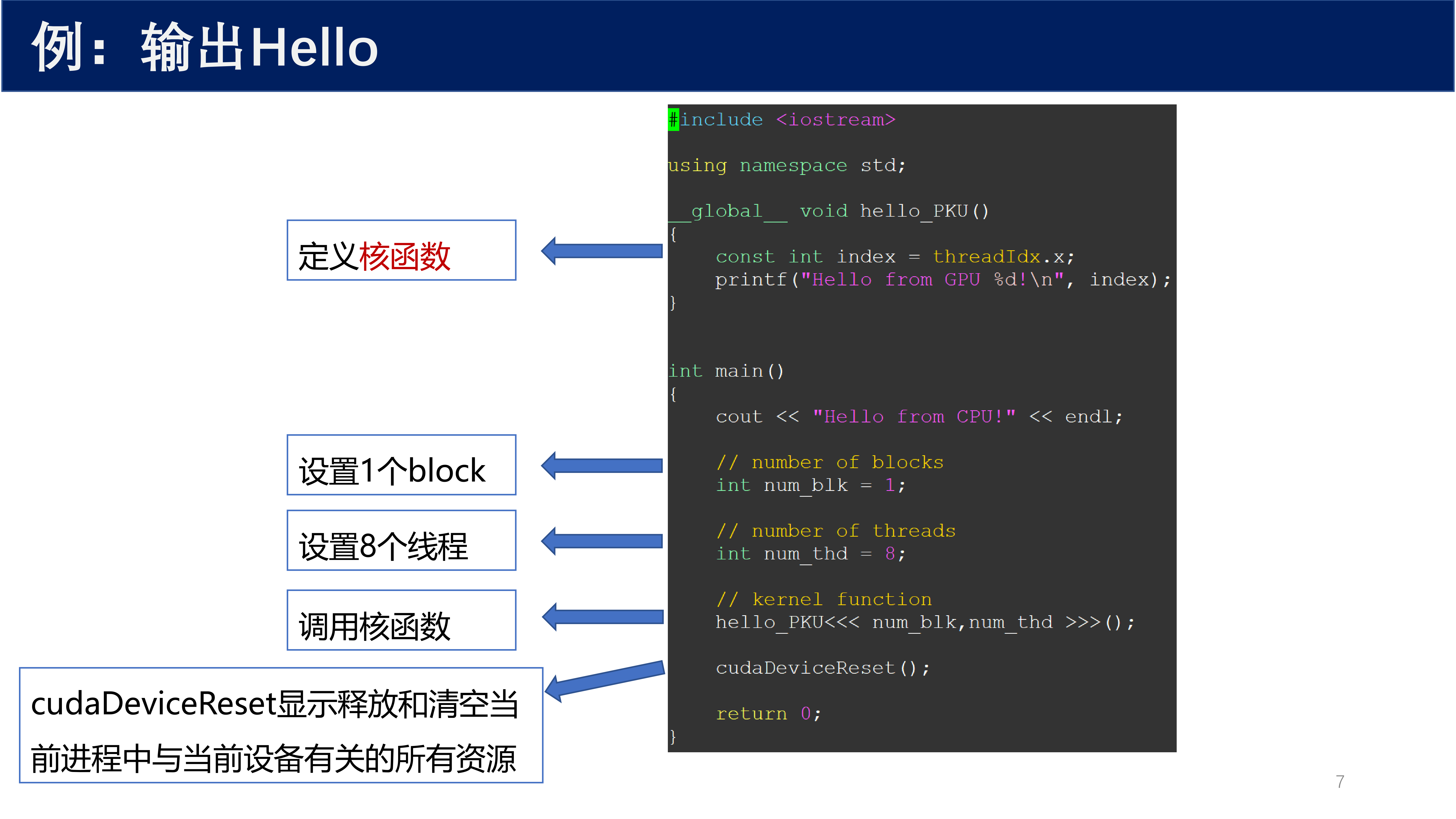 Hello World CUDA程序