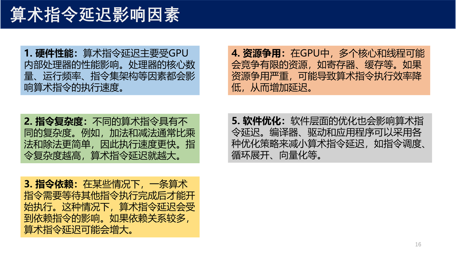 算术指令延迟影响因素
