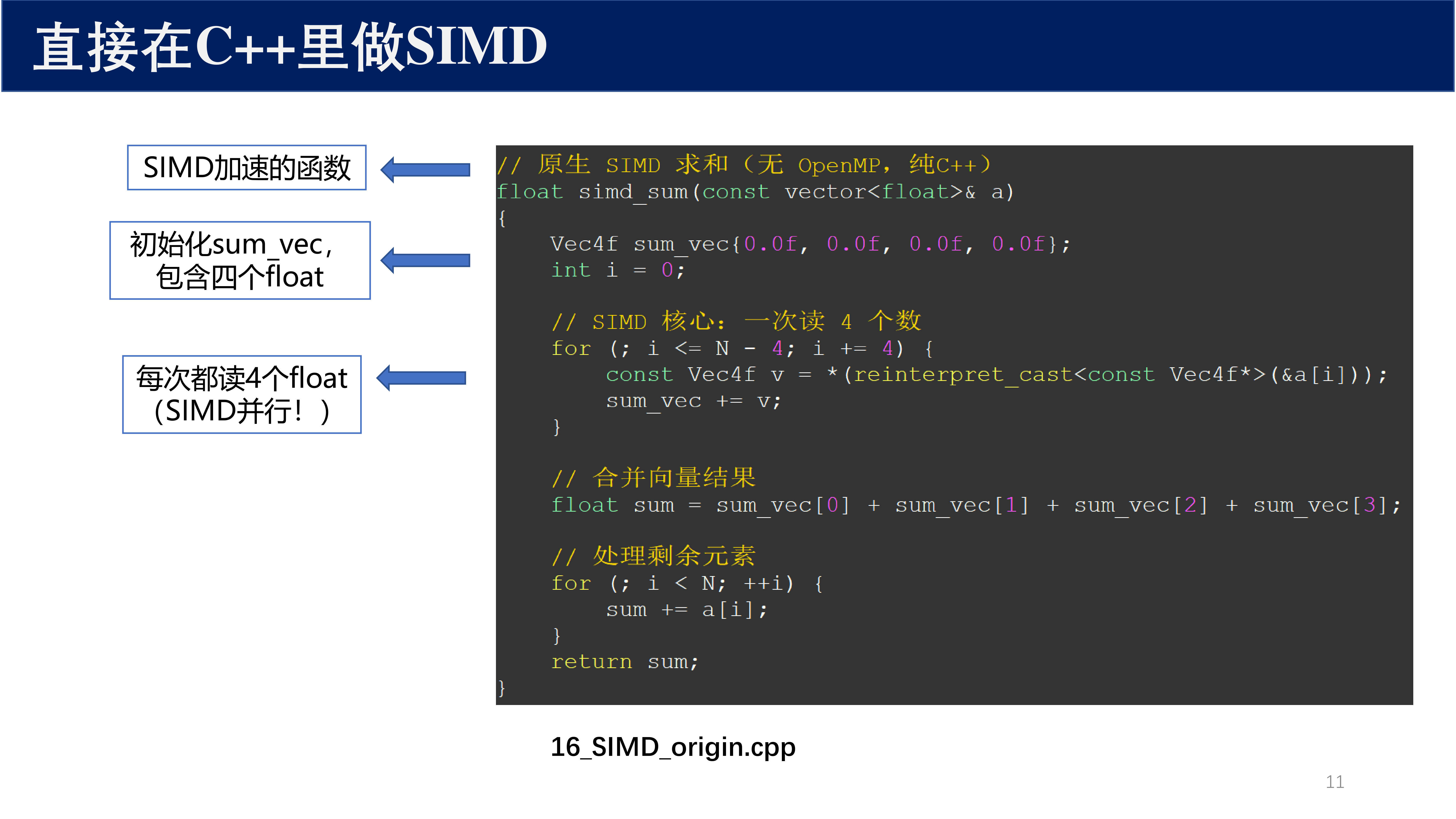 SIMD 求和代码