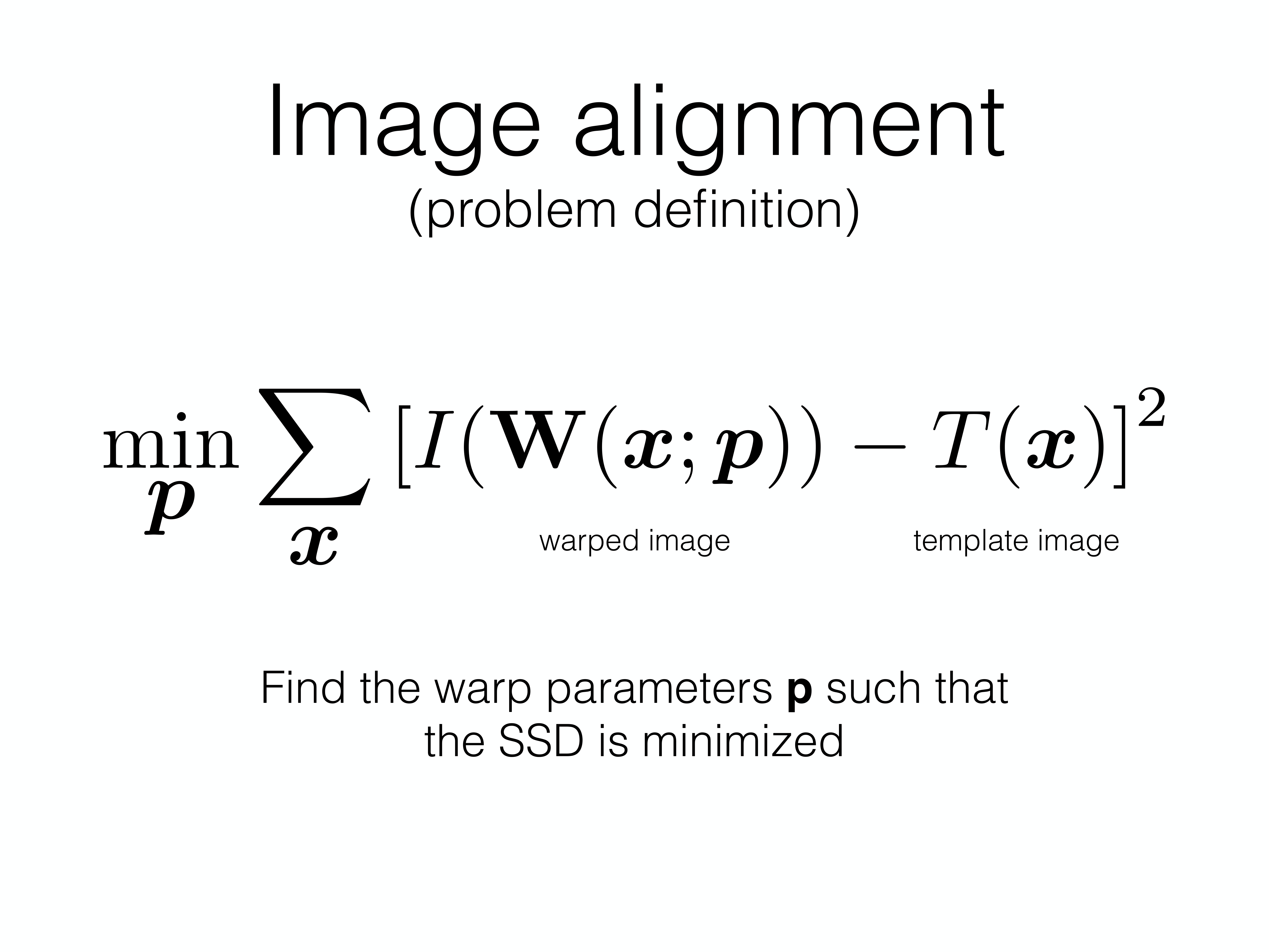 Image alignment 问题定义