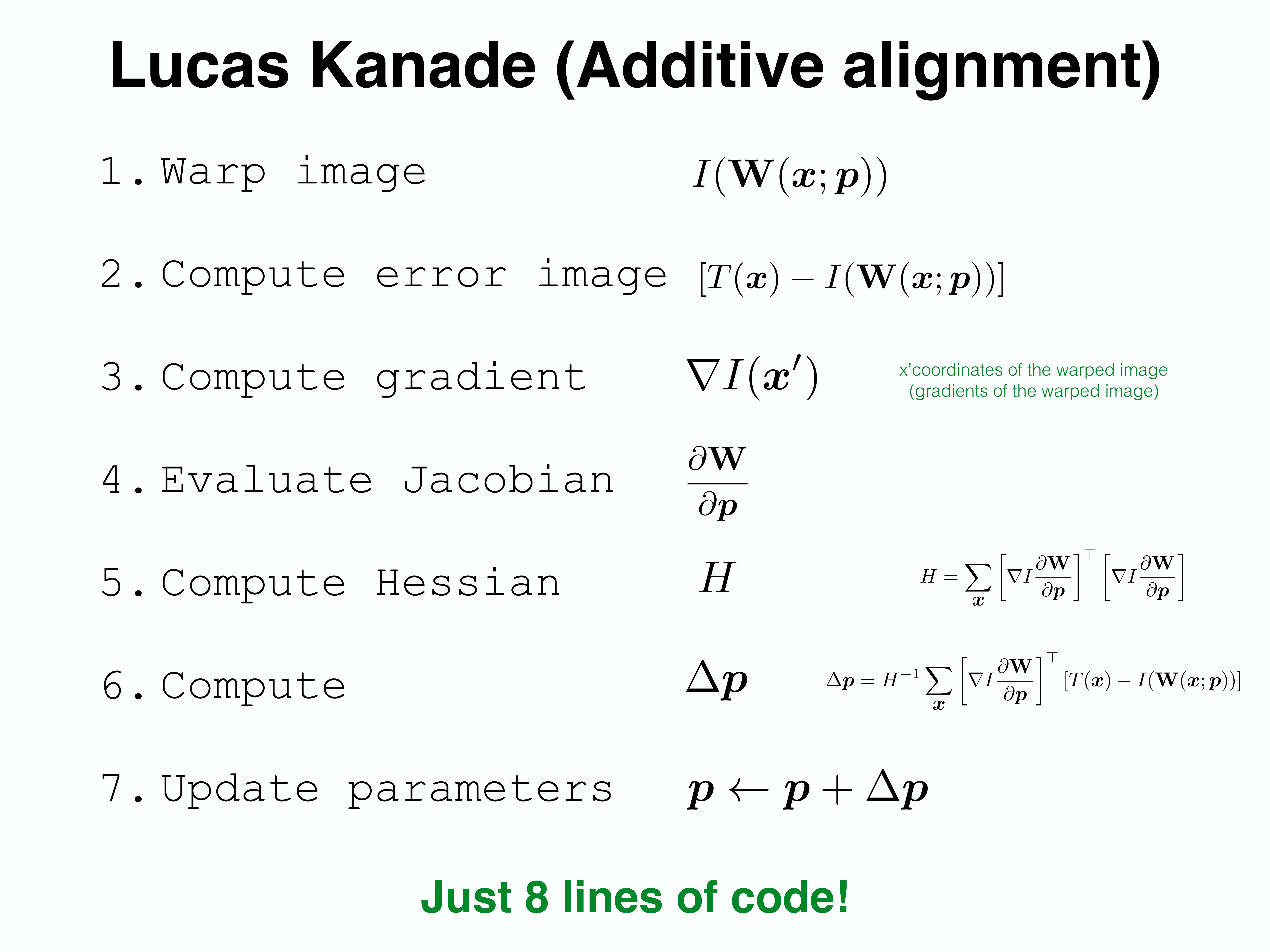Lucas-Kanade Additive Alignment