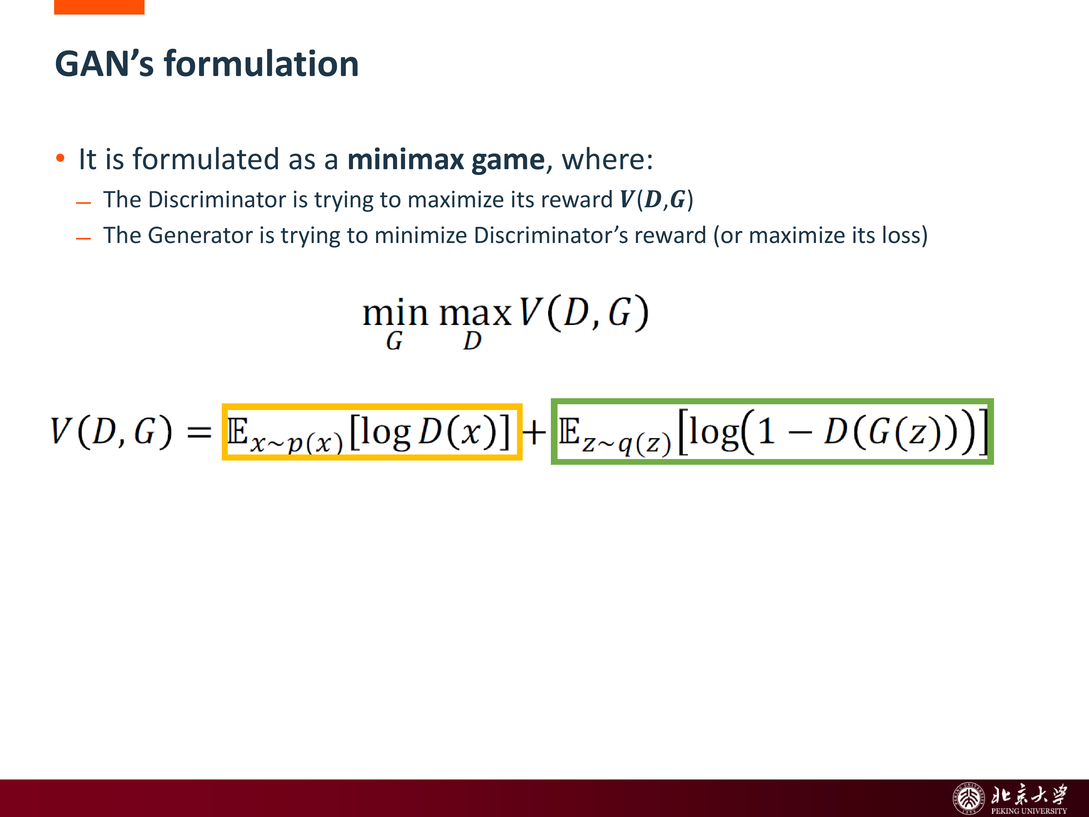 GAN formulation