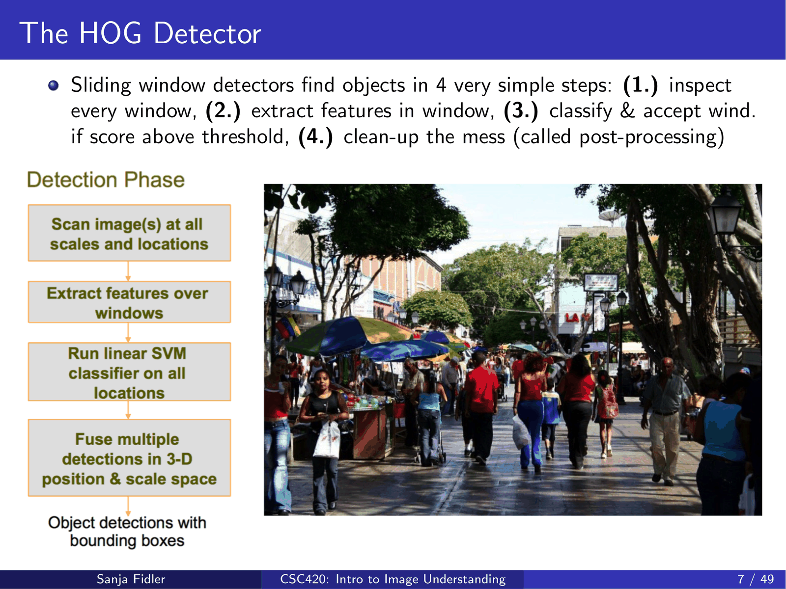 Sliding window detector pipeline