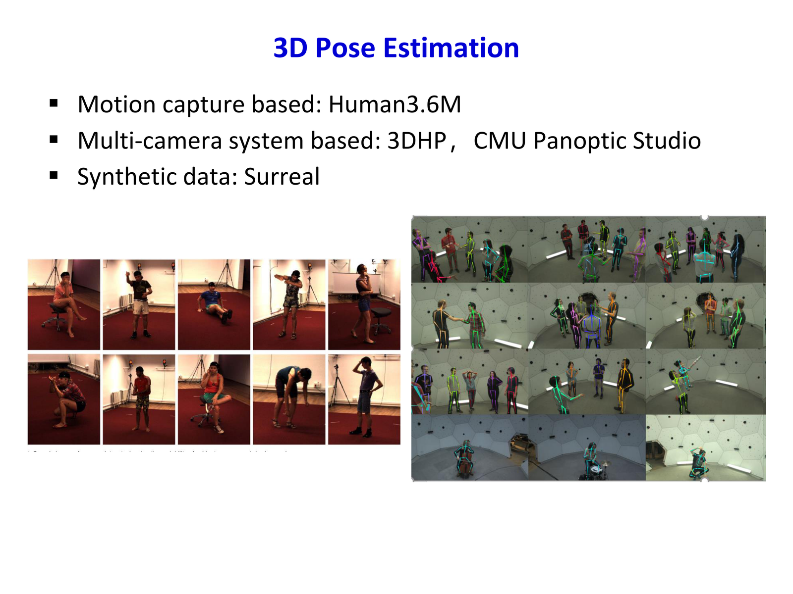 3D pose 数据来源