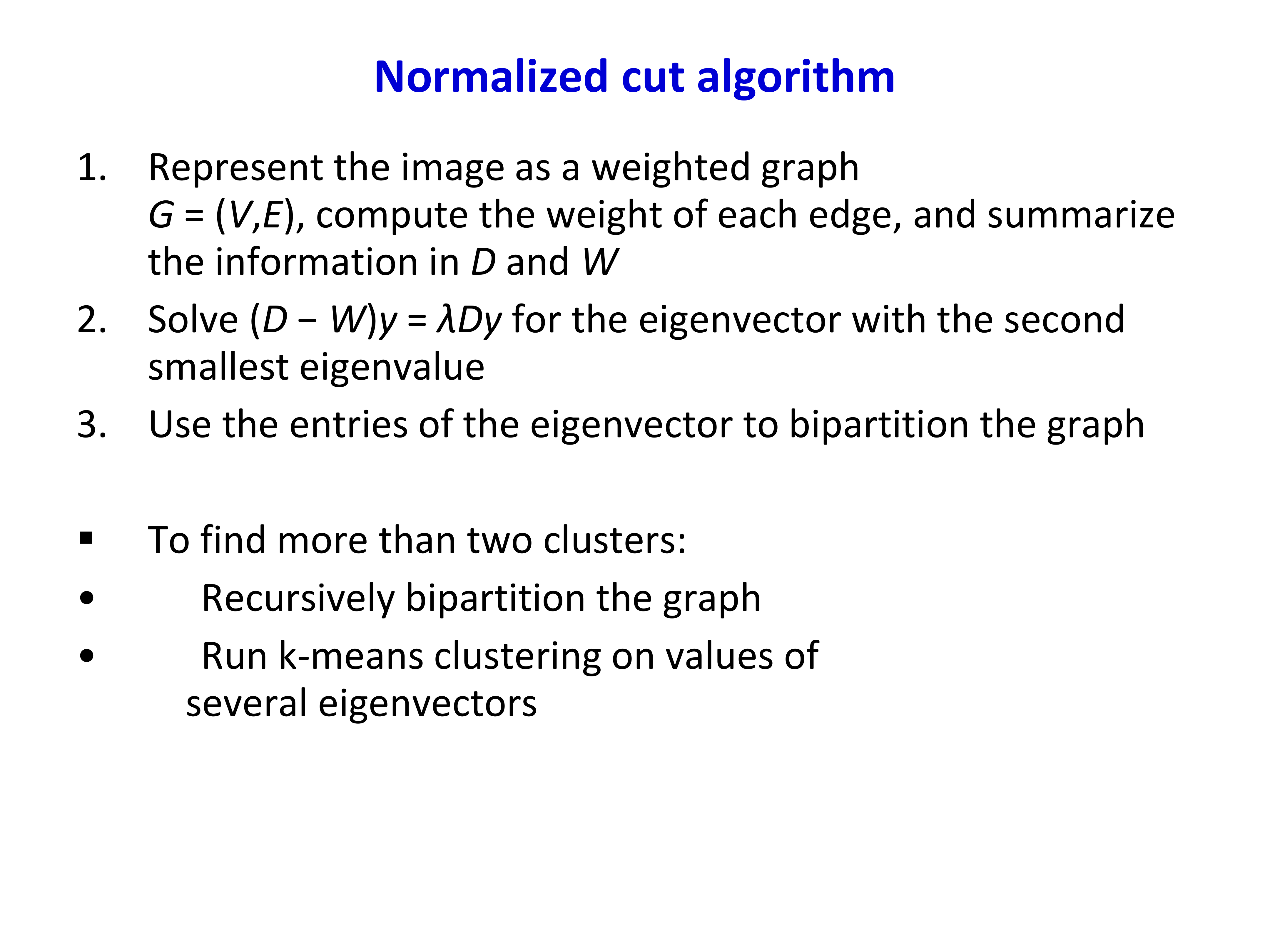 Ncut algorithm