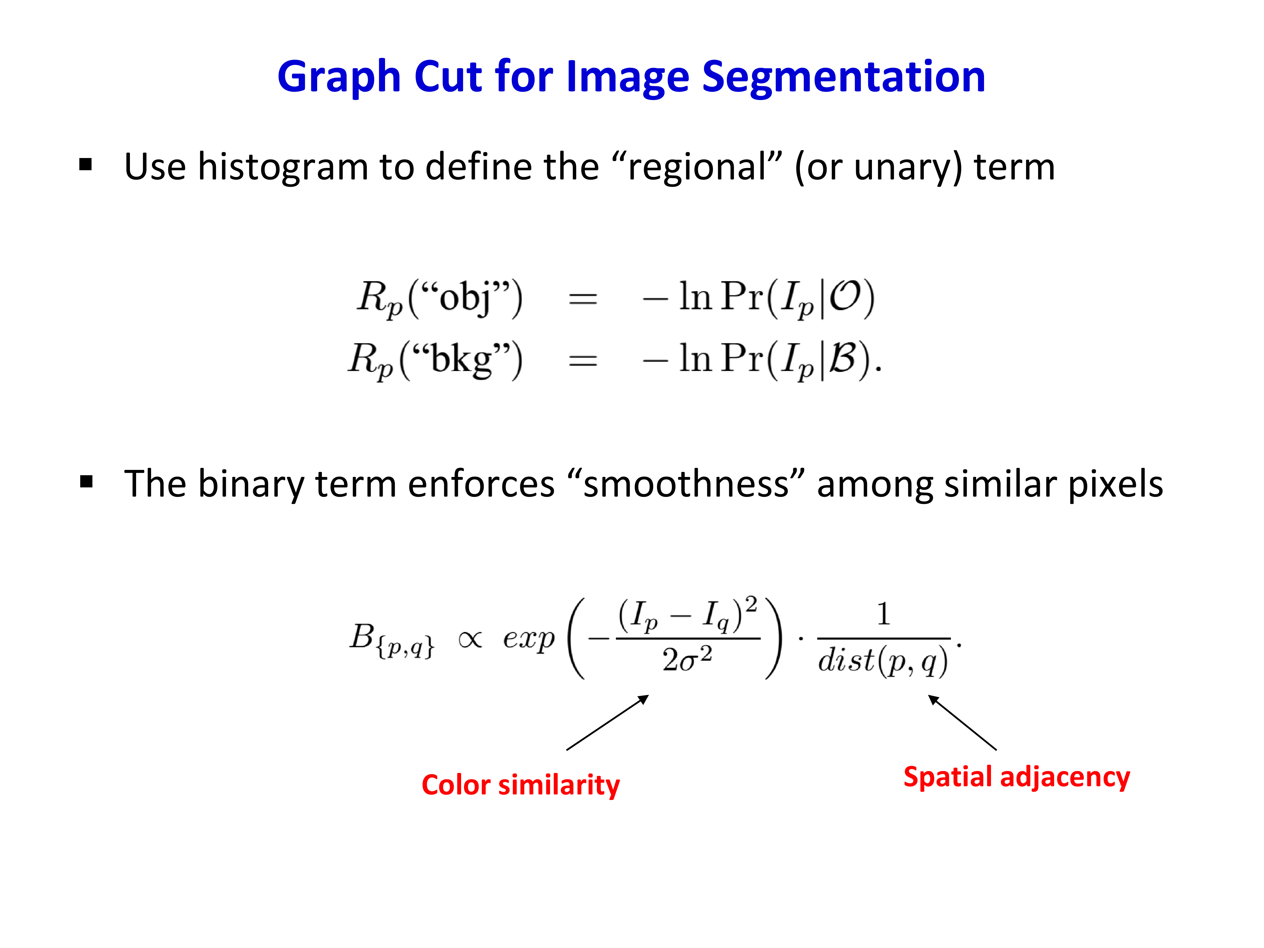 Unary + pairwise