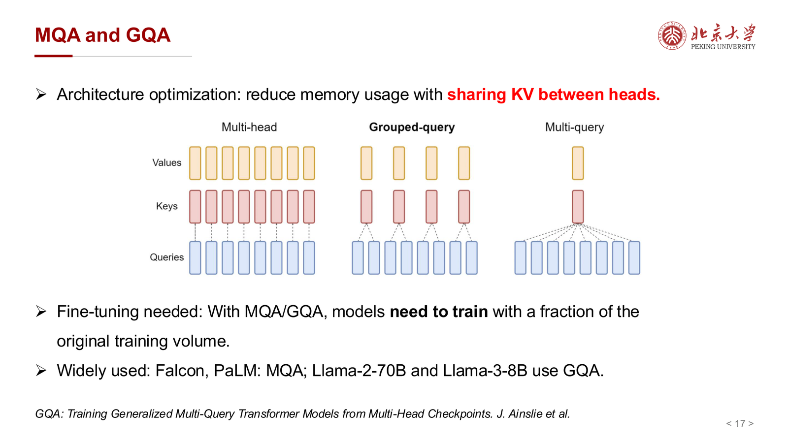 多头 attention 中的 KV cache