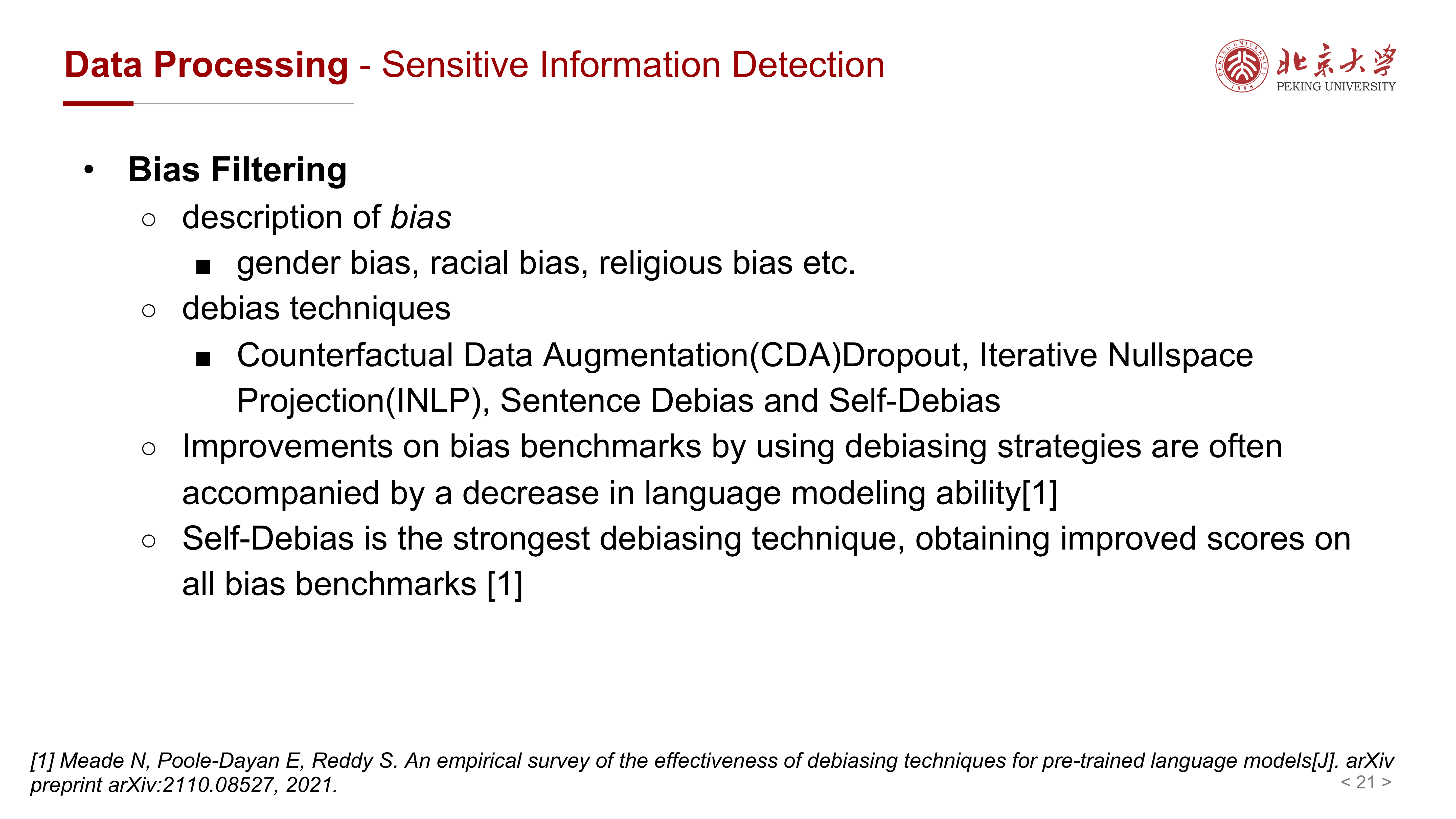 Bias filtering