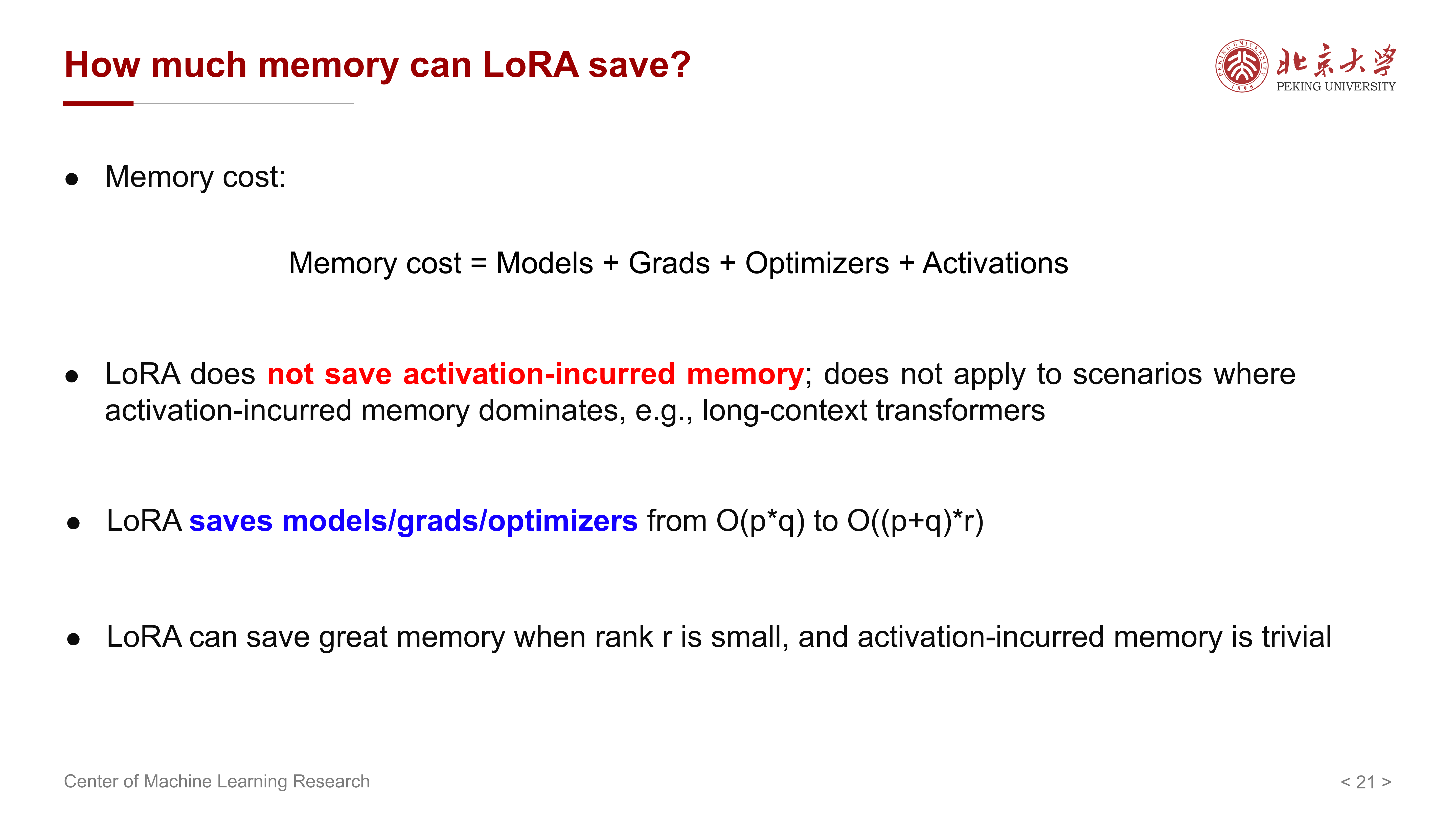 LoRA computational cost