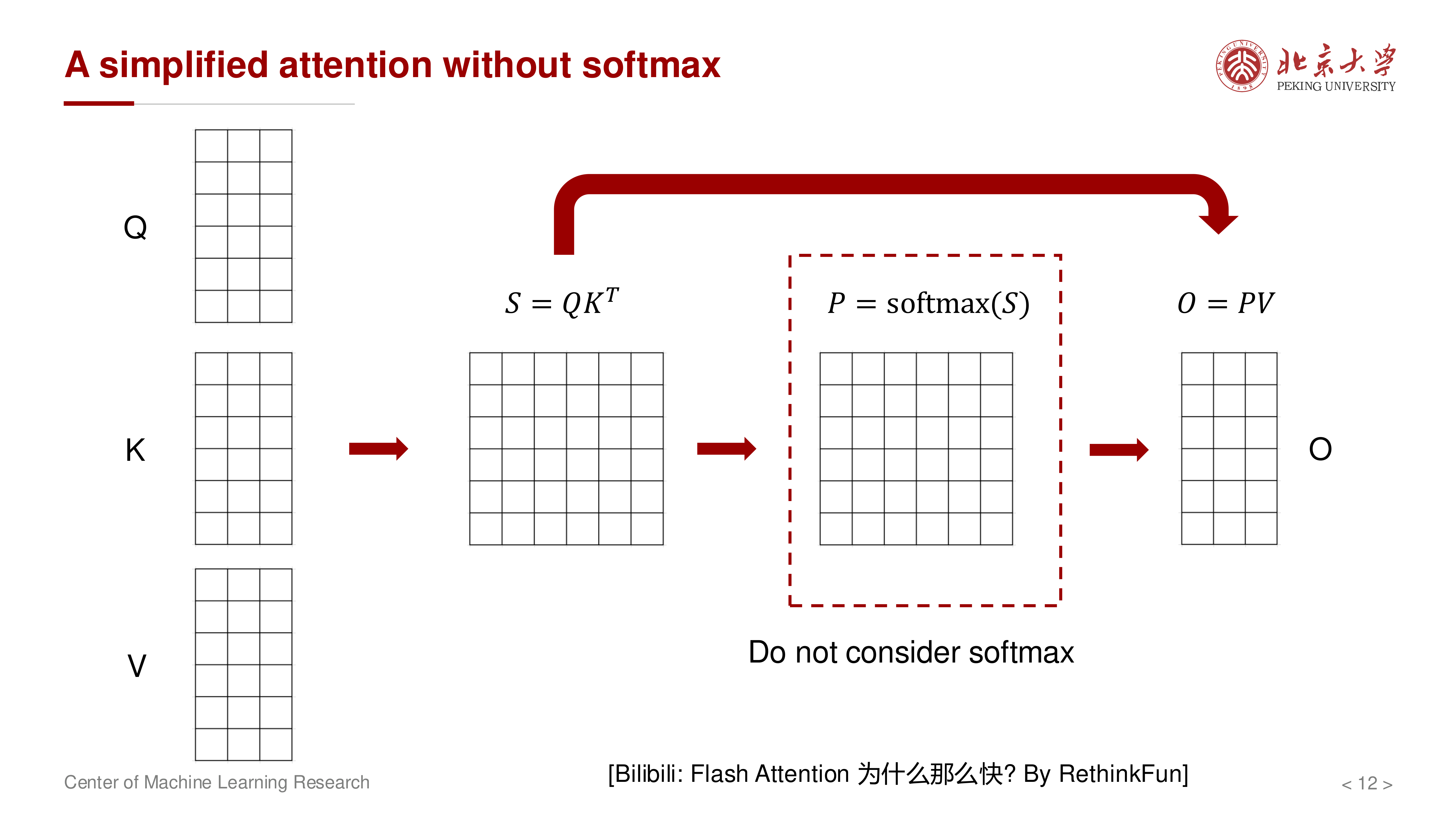 简化注意力：先不考虑 softmax