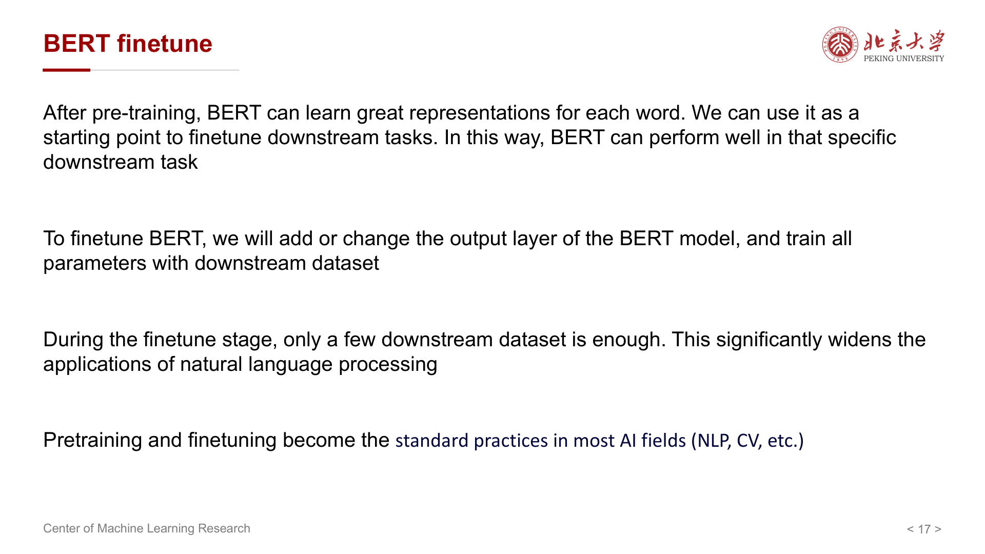BERT 微调（如句子分类等任务）