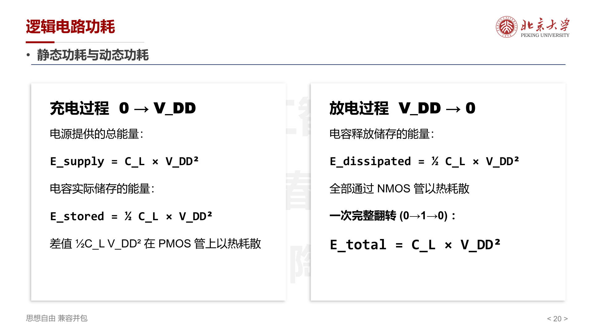 动态功耗充放电
