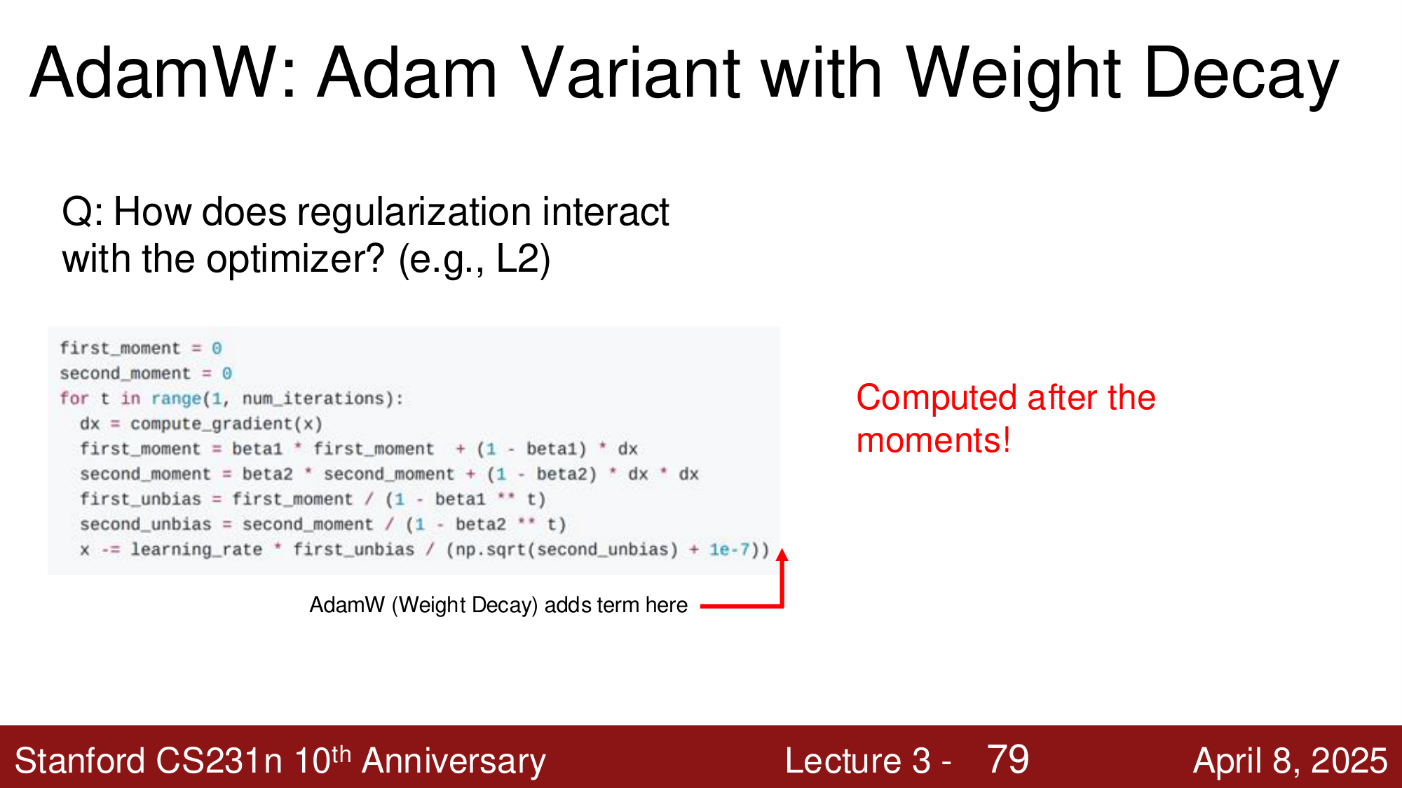 AdamW vs 标准 Adam：权重衰减的位置不同导致性能差异